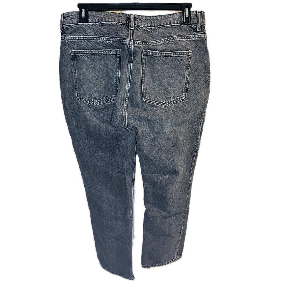 H&M Black Wash High-Rise Straight Leg Jeans – Size 14 - Picture 2 of 4